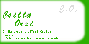 csilla orsi business card